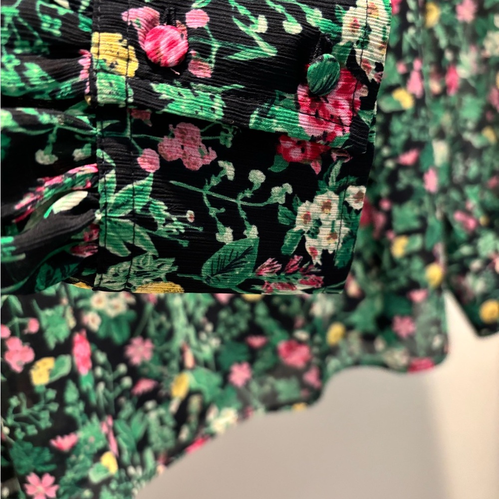 J Crew drapey tie-neck ruffle top in winter garden floral - Picture 6 of 6